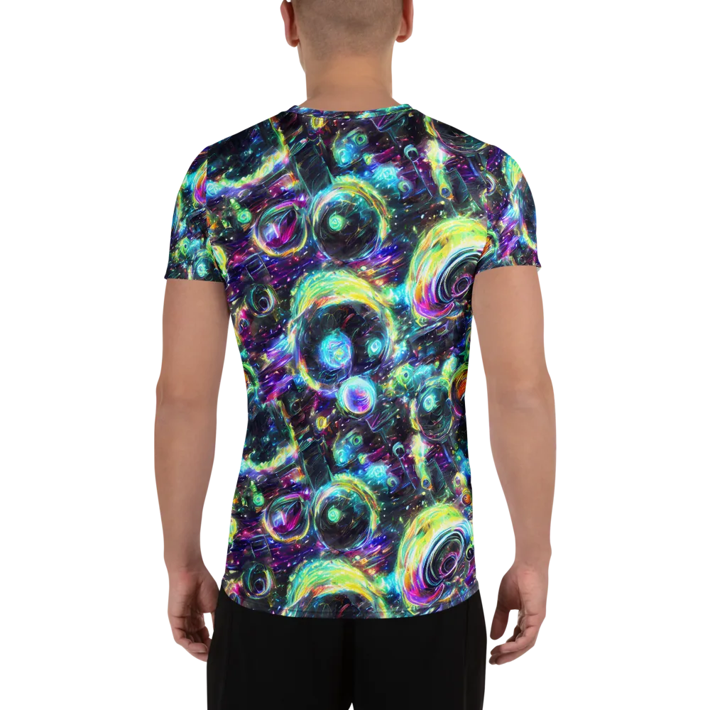 Iridescent Gravity on Men's Athletic T-Shirt — Back
