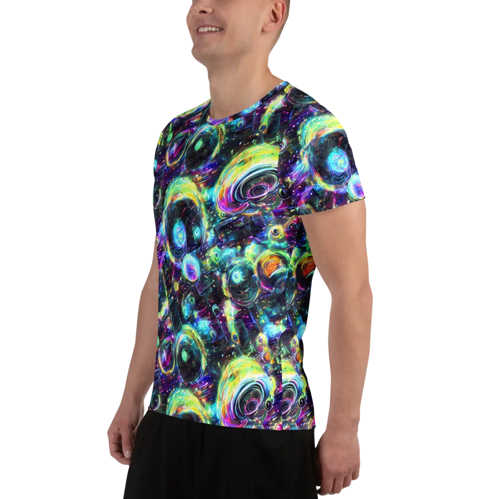 Iridescent Gravity on Men's Athletic T-Shirt — Left