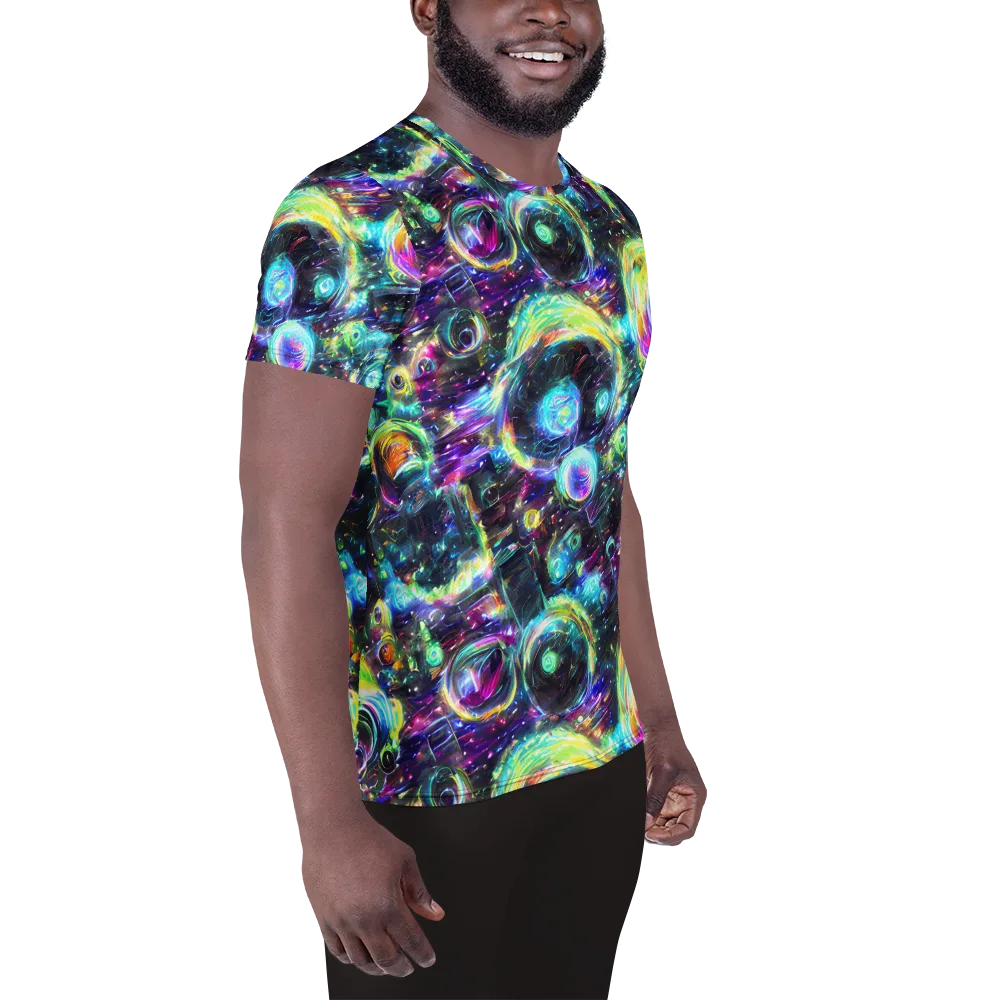 Iridescent Gravity on Men's Athletic T-Shirt — Right