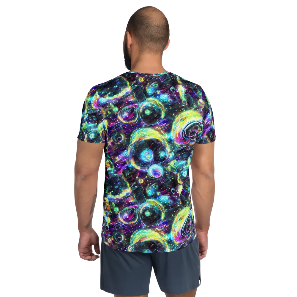 Iridescent Gravity on Men's Athletic T-Shirt — Back