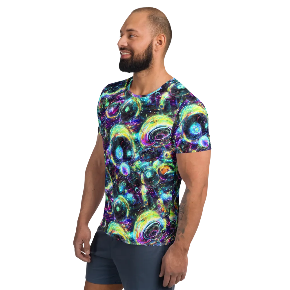 Iridescent Gravity on Men's Athletic T-Shirt — Left