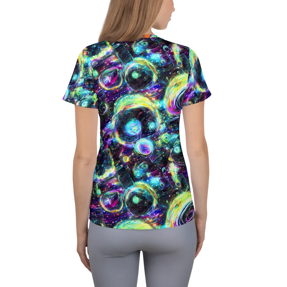 Iridescent Gravity on Women's Athletic T-Shirt — Back