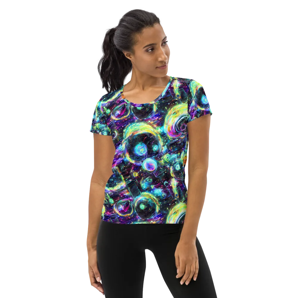 Iridescent Gravity on Women's Athletic T-Shirt — Front