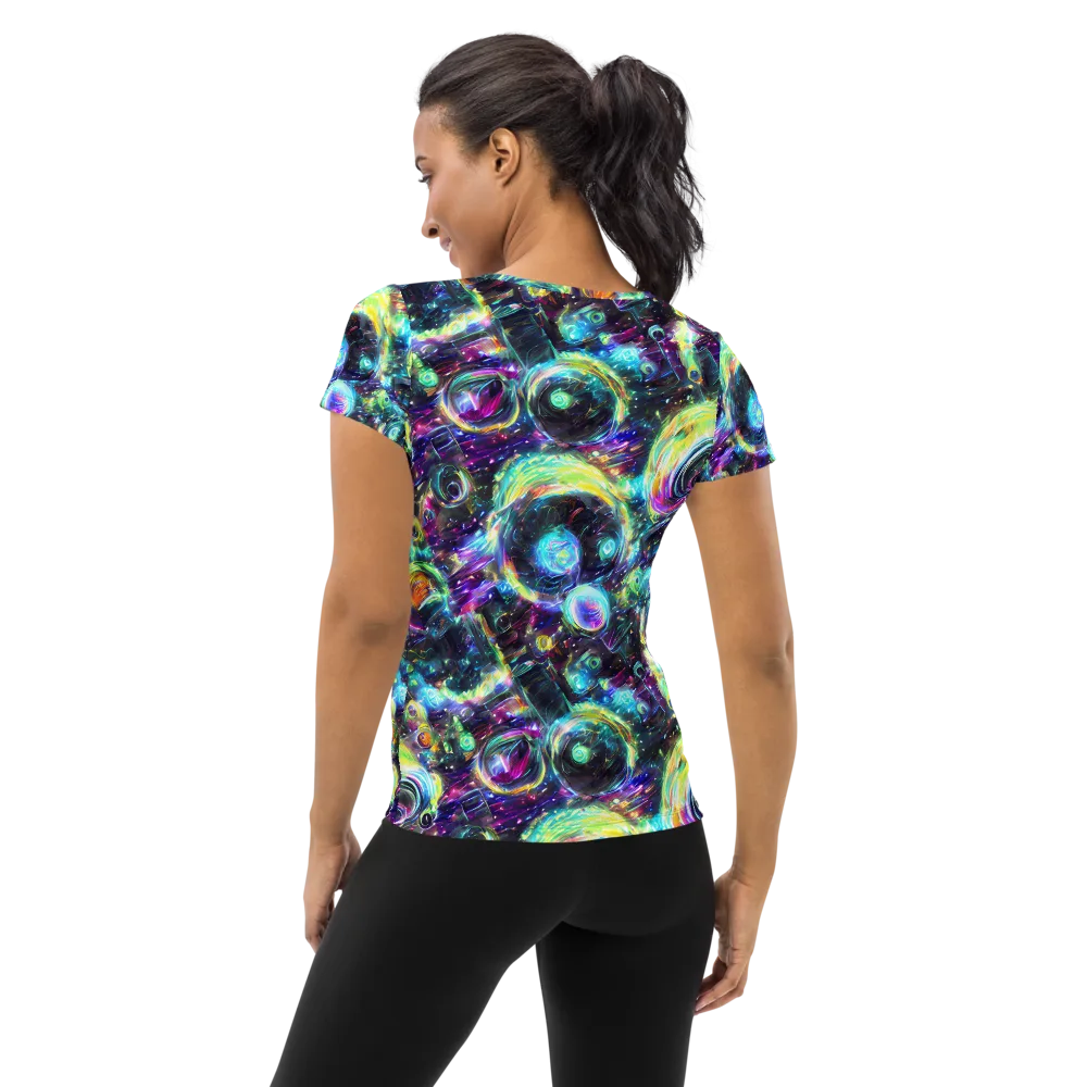 Iridescent Gravity on Women's Athletic T-Shirt — Back