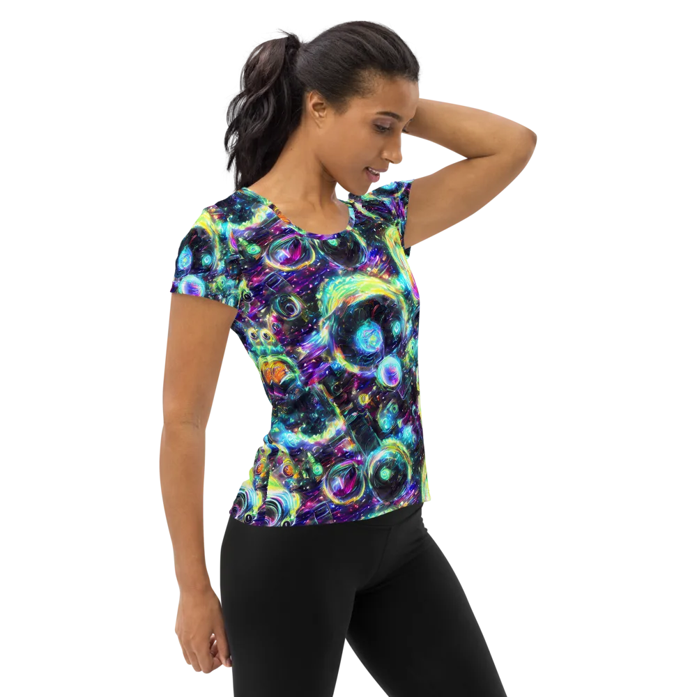 Iridescent Gravity on Women's Athletic T-Shirt — Right