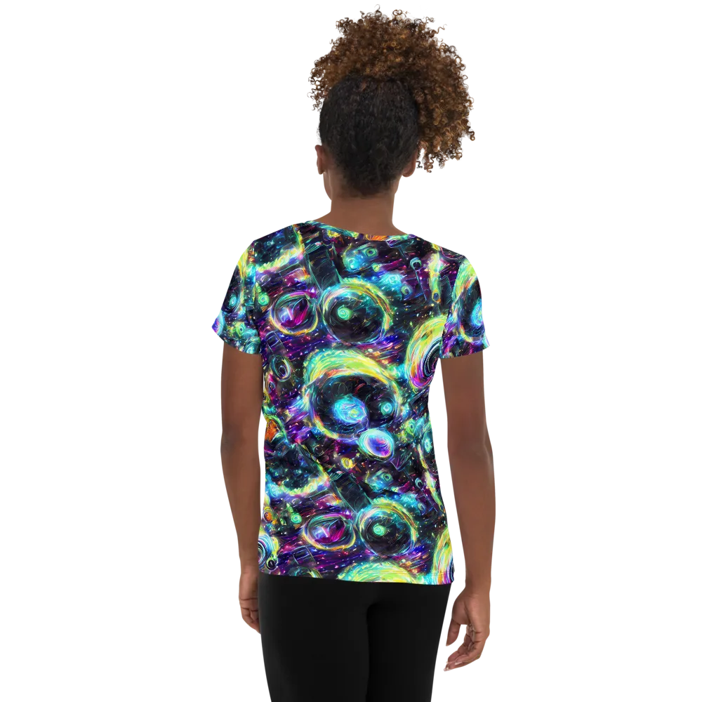 Iridescent Gravity on Women's Athletic T-Shirt — Back