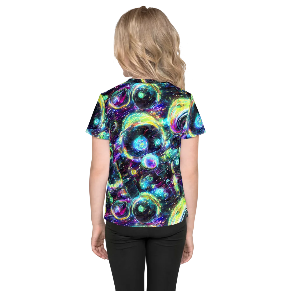 Iridescent Gravity on Kids Crew Neck T-Shirt — Back