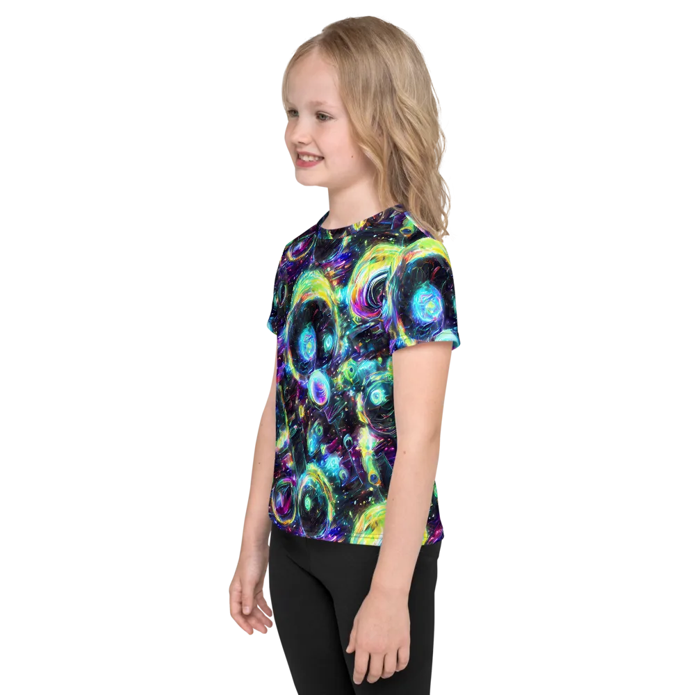 Iridescent Gravity on Kids Crew Neck T-Shirt — Left