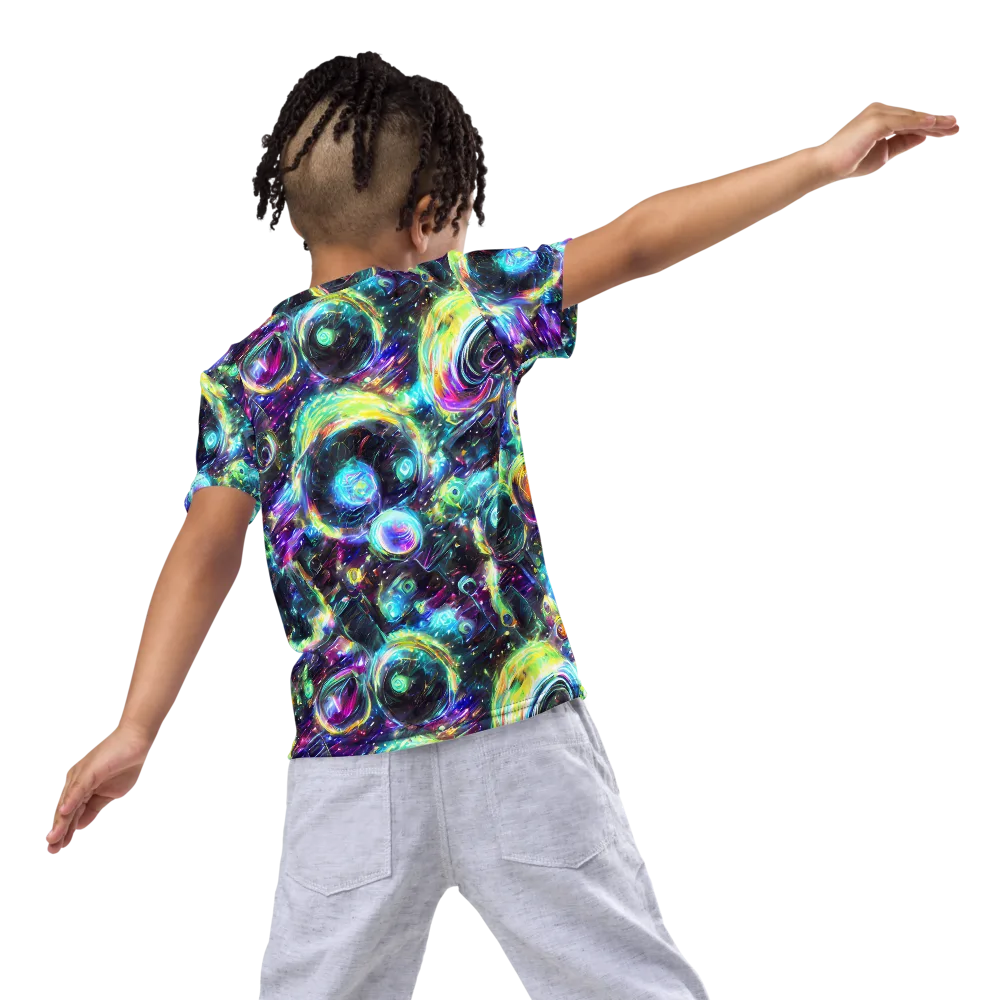 Iridescent Gravity on Kids Crew Neck T-Shirt — Back