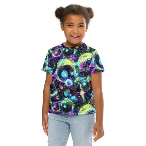 Iridescent Gravity on a Kids Crew Neck T-Shirt