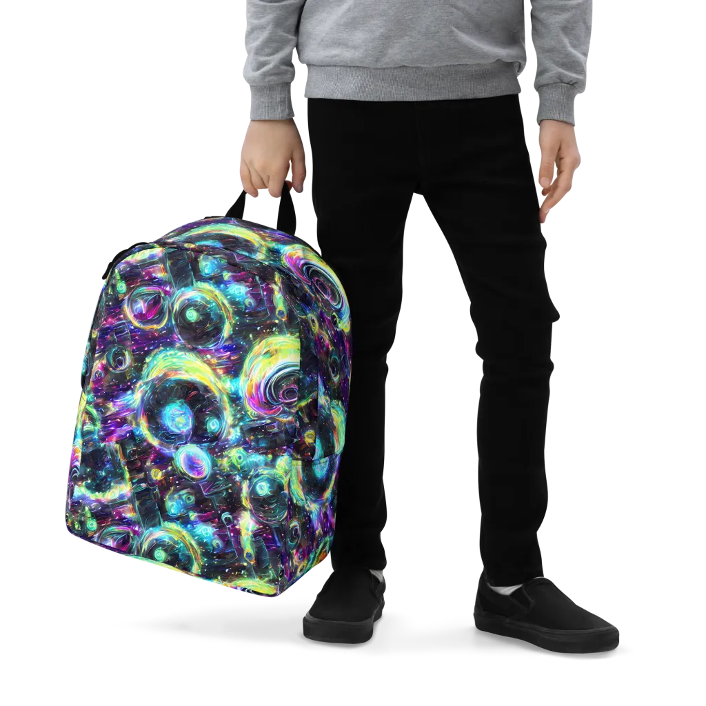 Iridescent Gravity on Minimalist Backpack — Zoomed-in