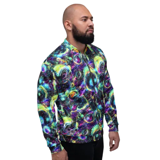 Iridescent Gravity on a Bomber Jacket