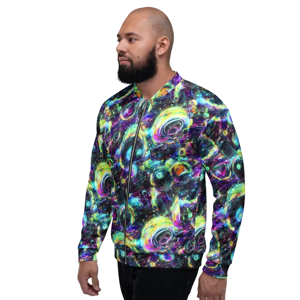 Iridescent Gravity on Bomber Jacket — Left