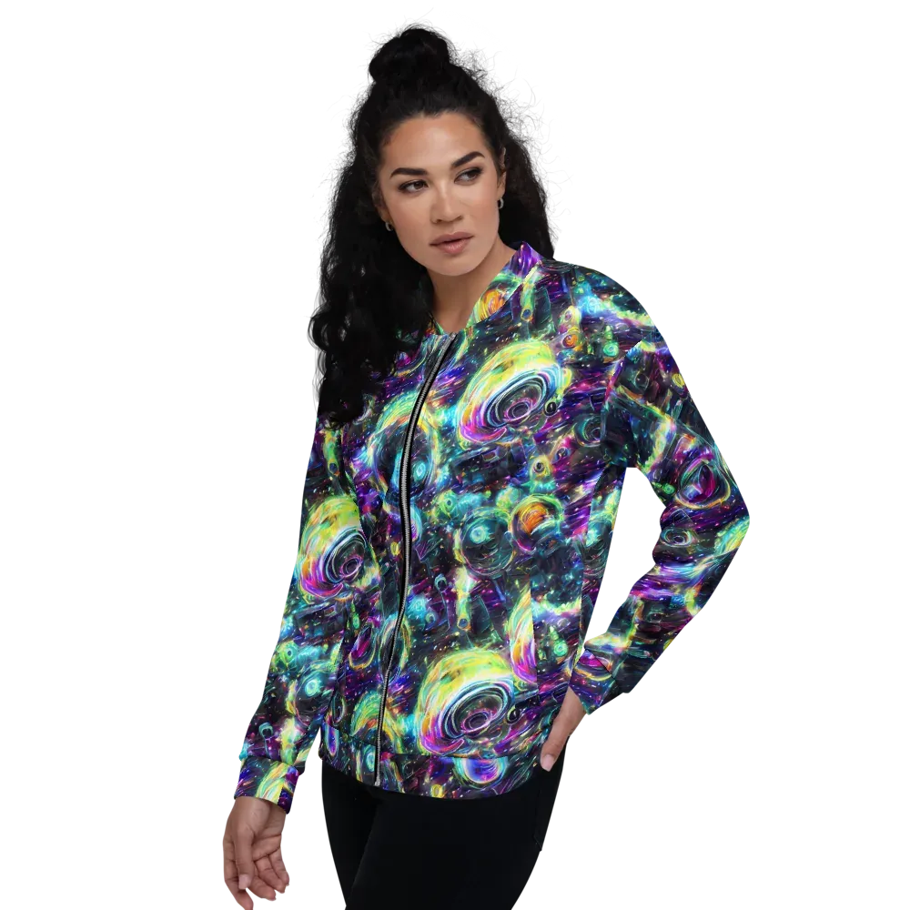 Iridescent Gravity on Bomber Jacket — Left