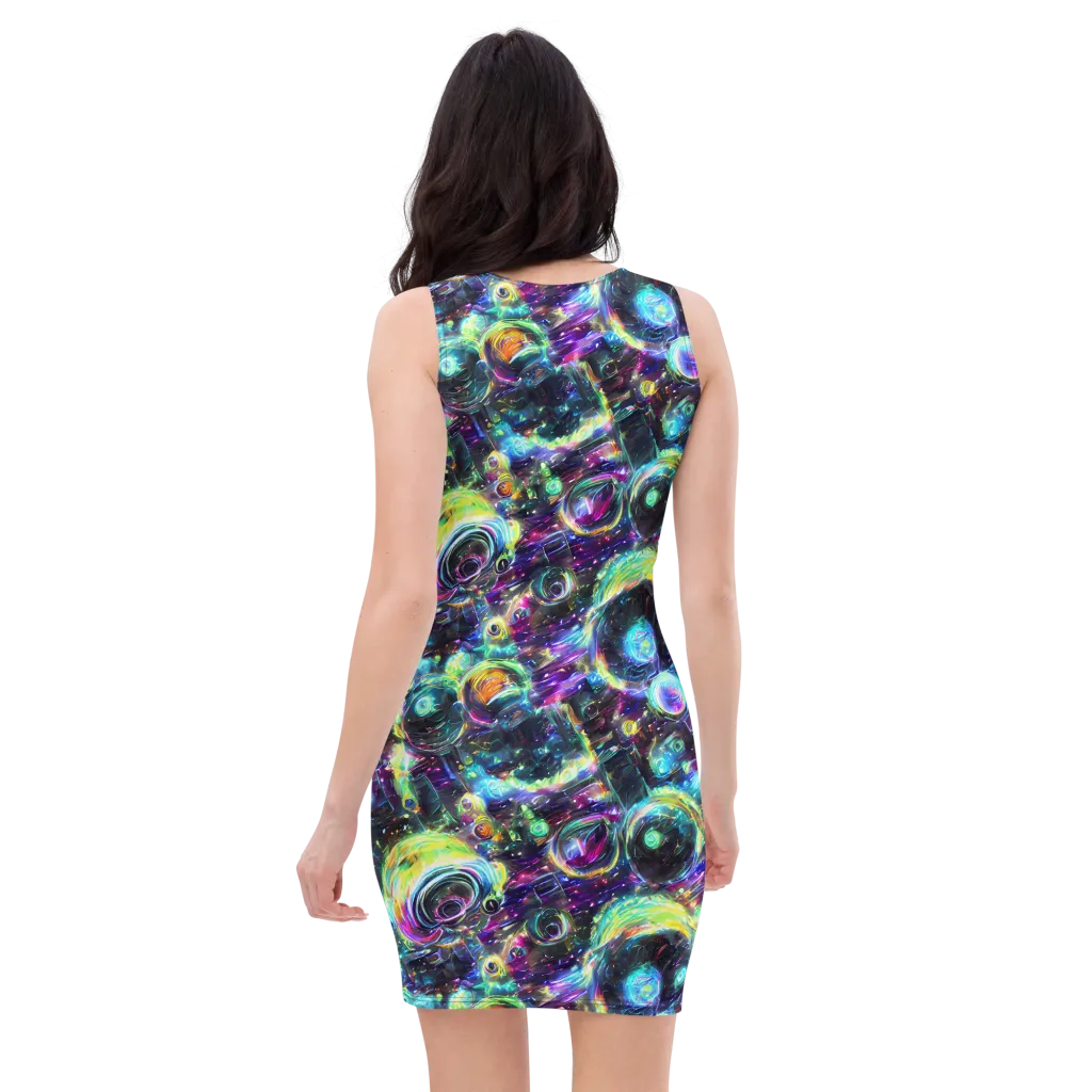 Iridescent Gravity on Bodycon Dress — Back