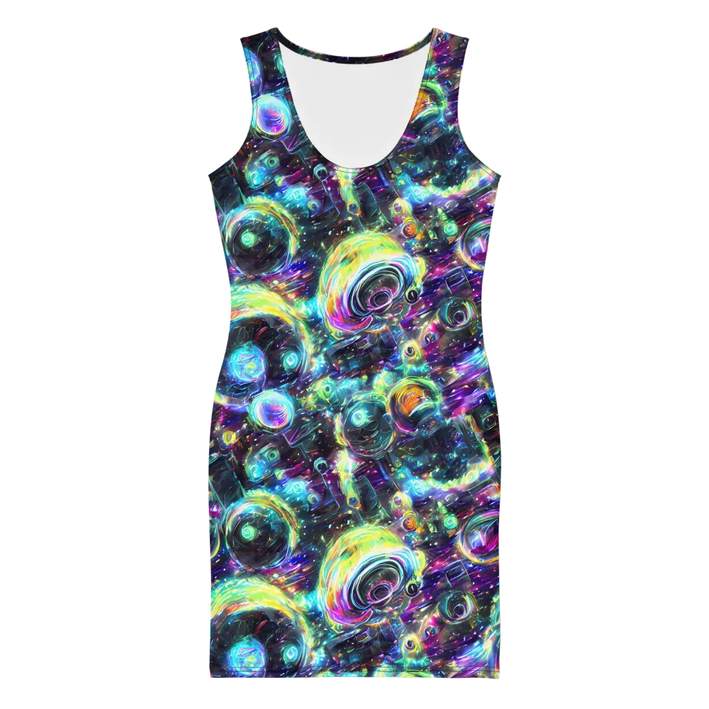 Iridescent Gravity on Bodycon Dress — Front