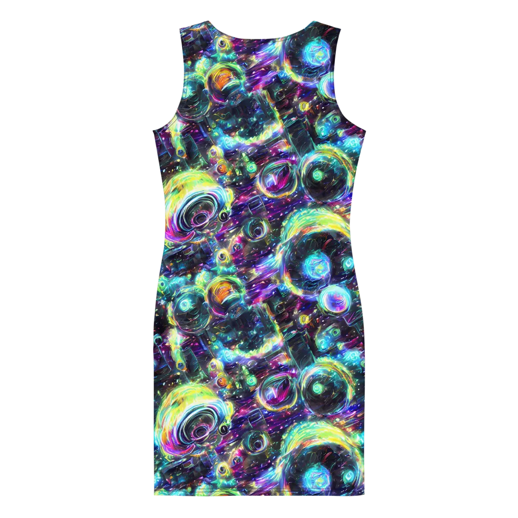 Iridescent Gravity on Bodycon Dress — Back