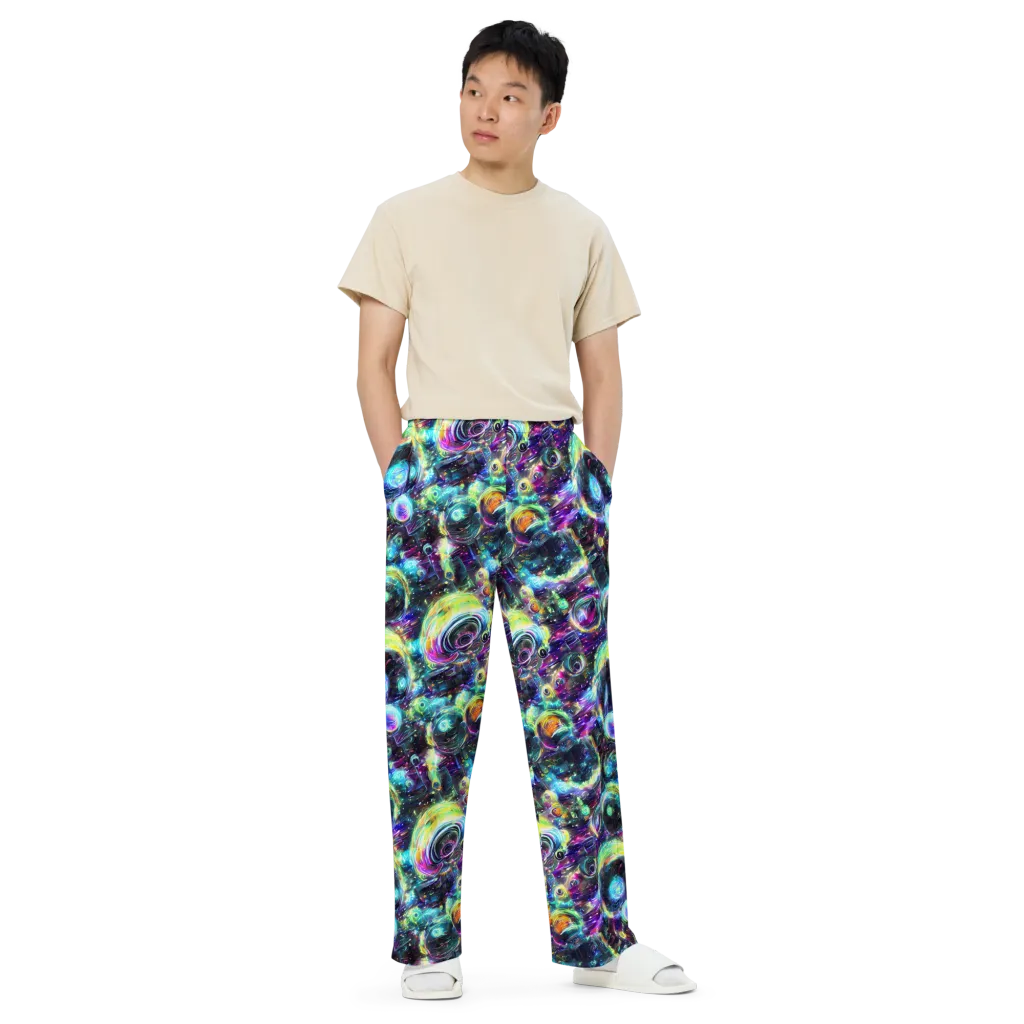 Iridescent Gravity on Wide-Leg Pants — Front