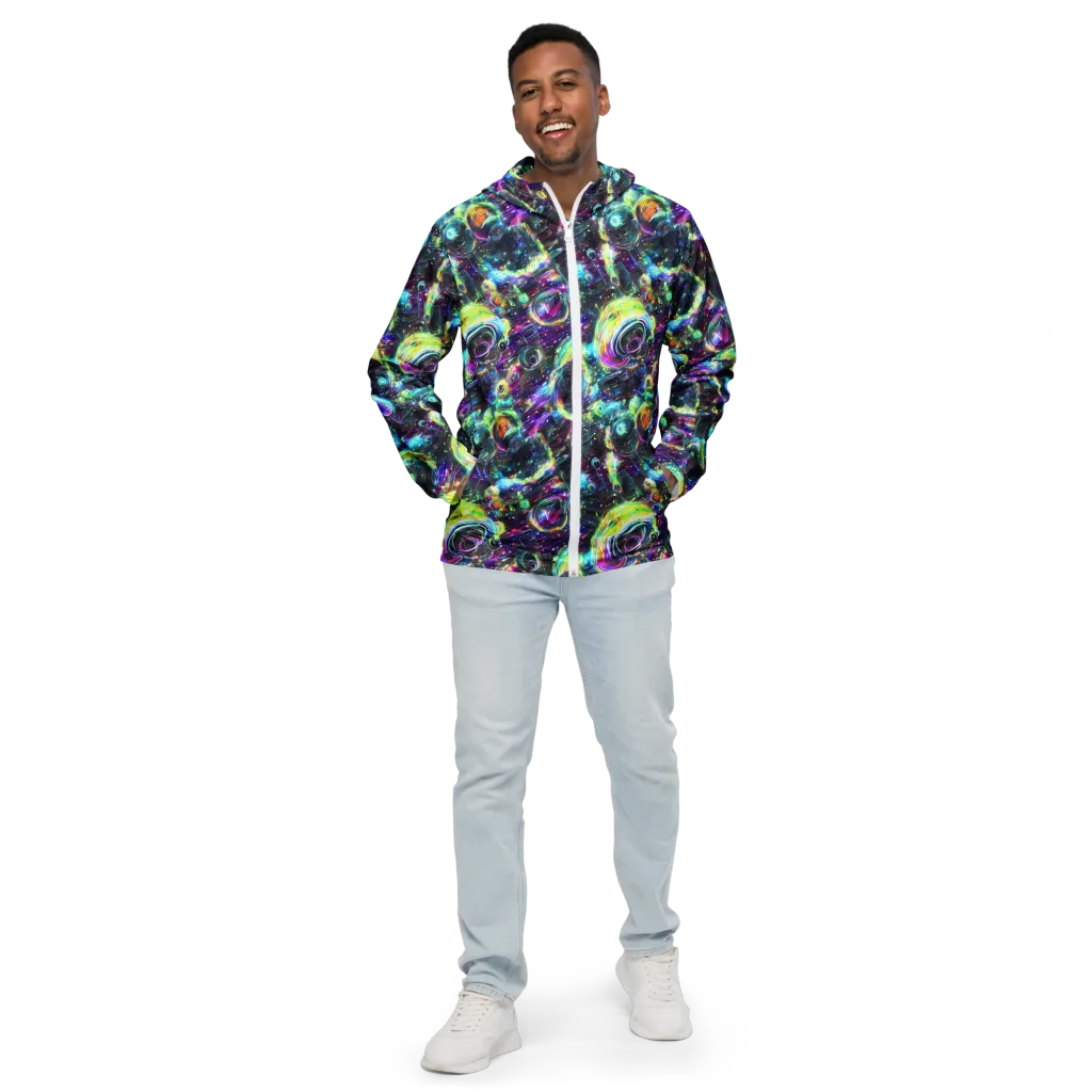 Iridescent Gravity on Men's Windbreaker — Front