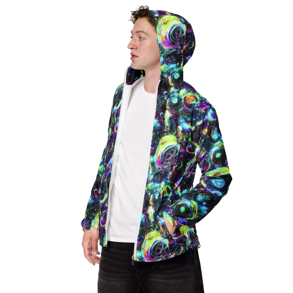 Iridescent Gravity on Men's Windbreaker — Left Front