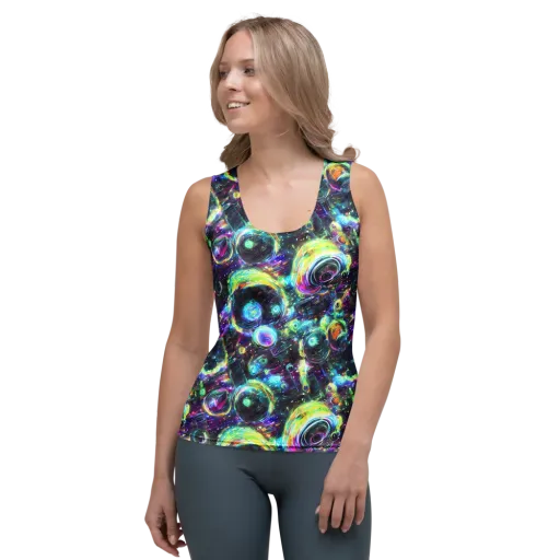 Iridescent Gravity on a Women's Tank Top