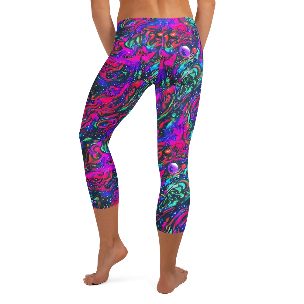 Cosmic Colorstorm on Capri Leggings — Back