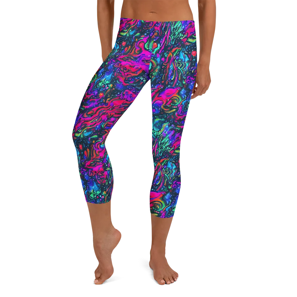 Cosmic Colorstorm on Capri Leggings — Front