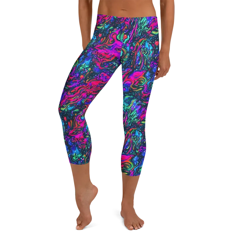 Cosmic Colorstorm on Capri Leggings — Front