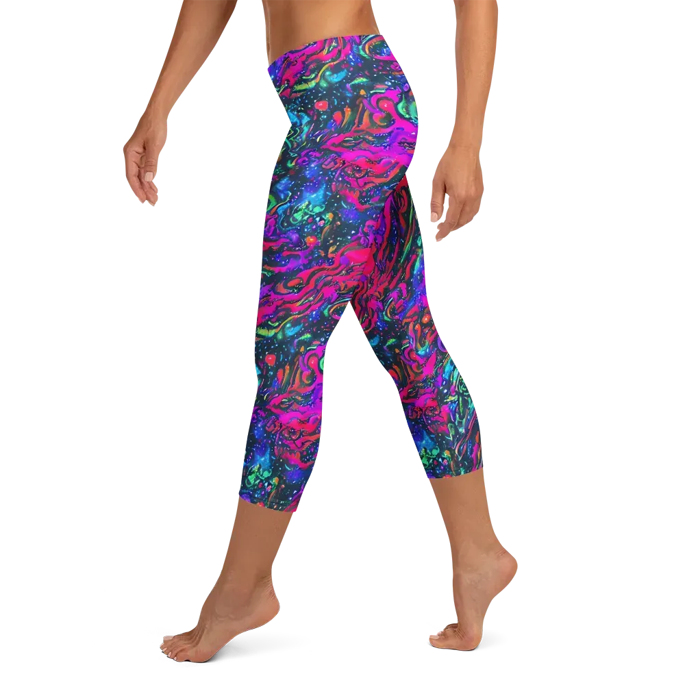 Cosmic Colorstorm on Capri Leggings — Left