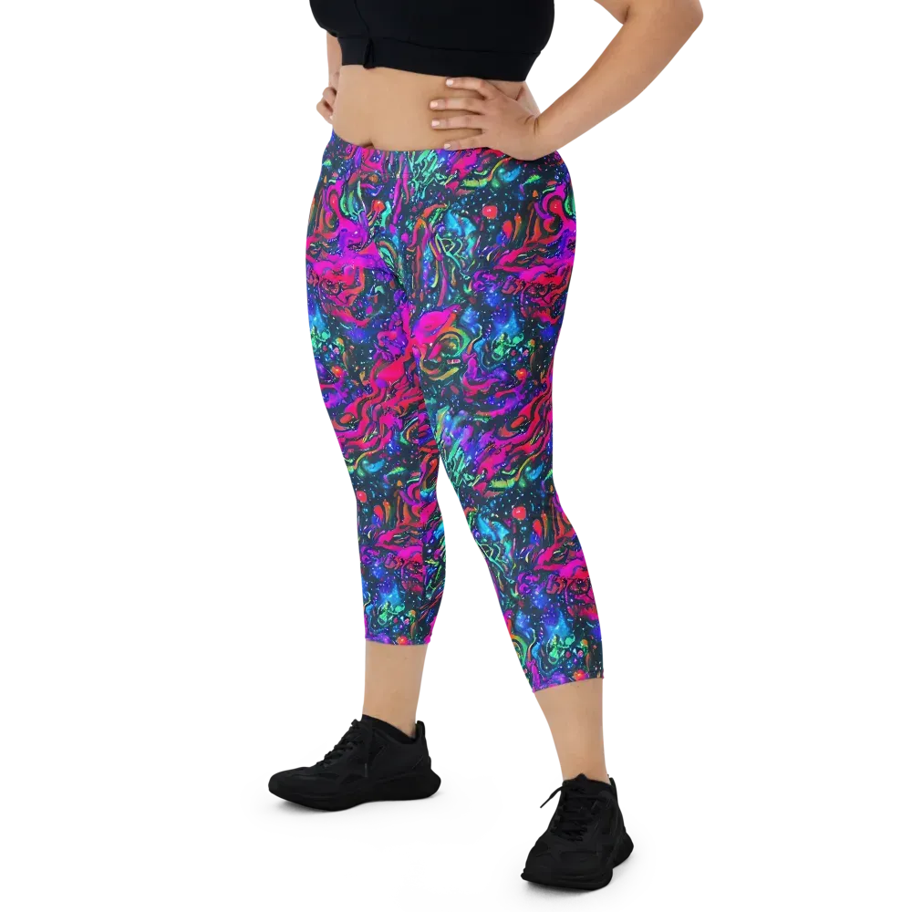 Cosmic Colorstorm on Capri Leggings — Front