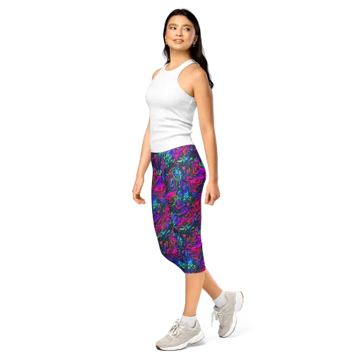 Cosmic Colorstorm on a Capri Leggings