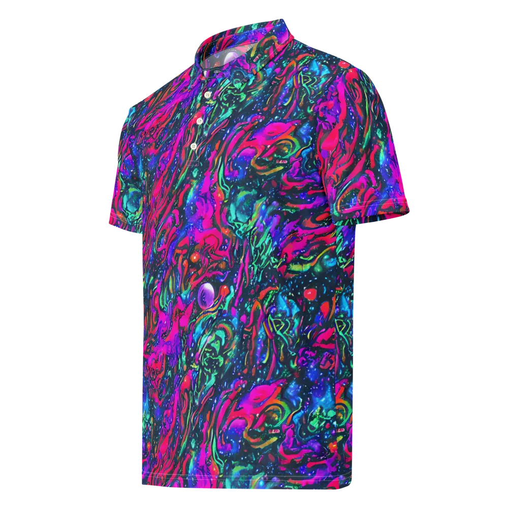 Cosmic Colorstorm on Men's Slim Fit Polo Shirt — Left Front