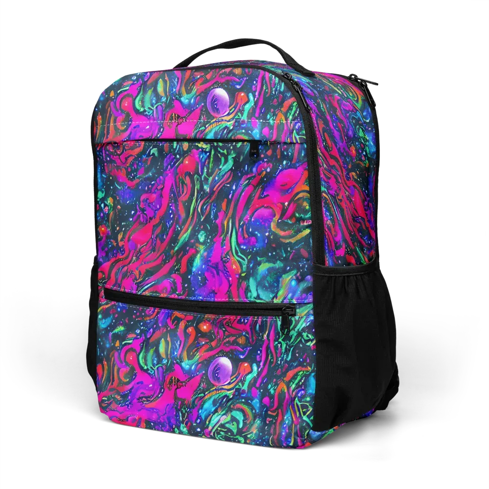 Cosmic Colorstorm on Utility Backpack — Left Front