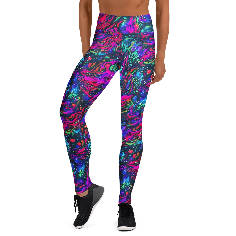 Cosmic Colorstorm on Yoga Leggings — Front