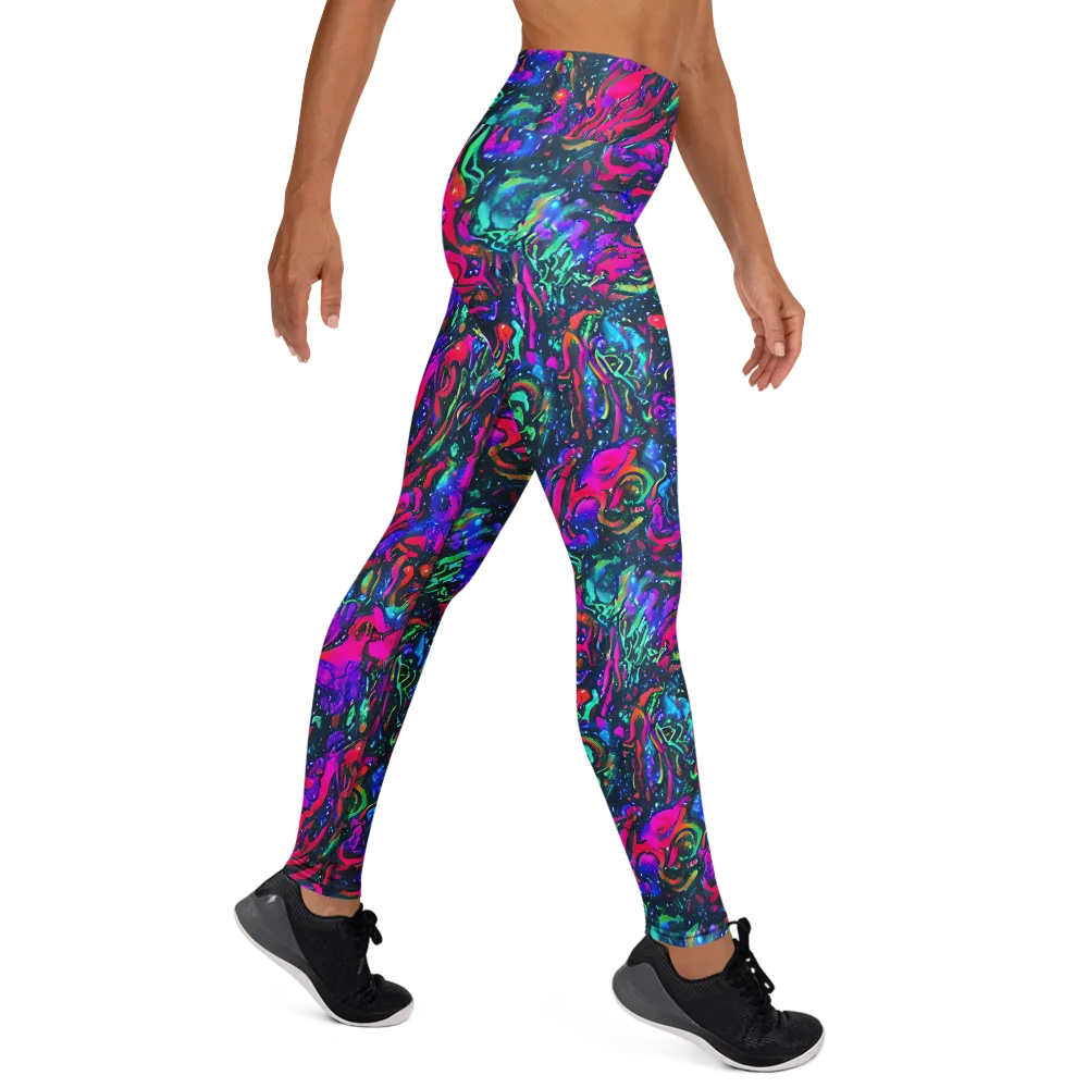 Cosmic Colorstorm on Yoga Leggings — Right