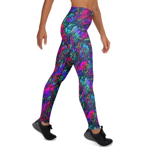 Cosmic Colorstorm on a Yoga Leggings