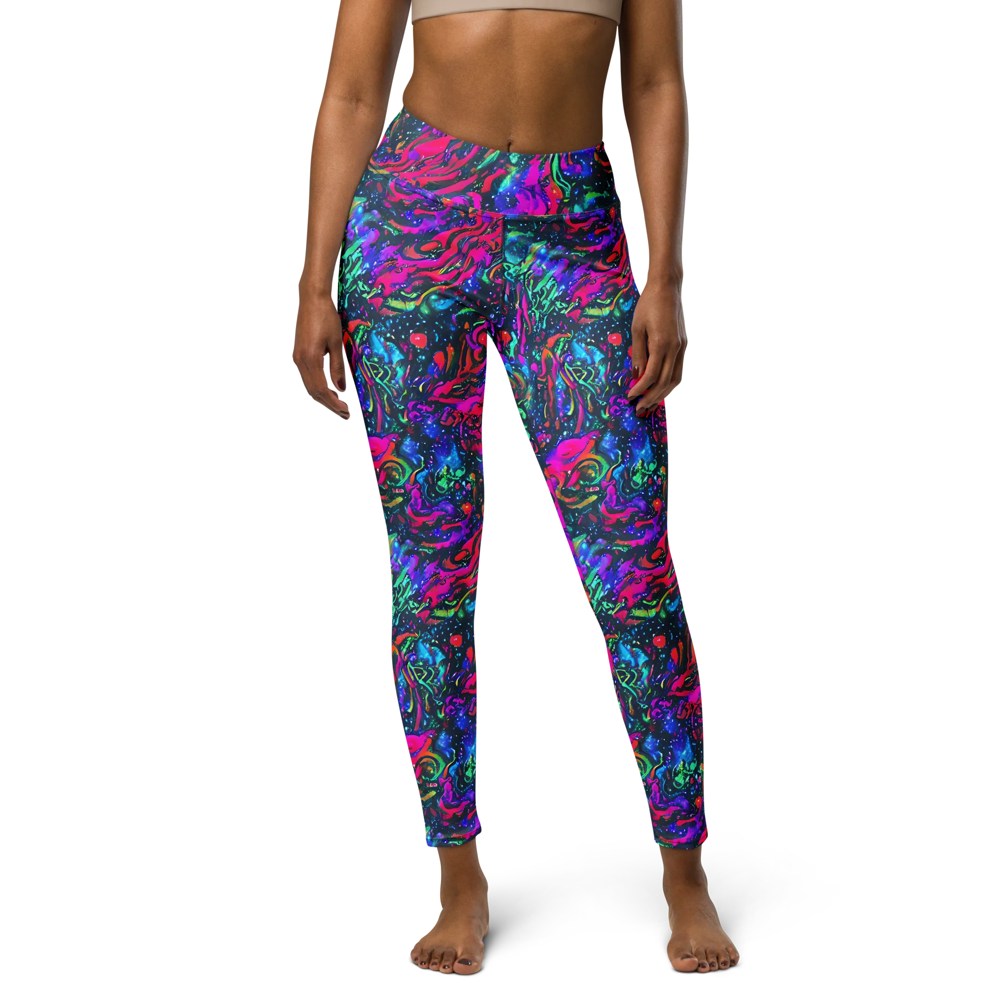 Cosmic Colorstorm on Yoga Leggings — Front