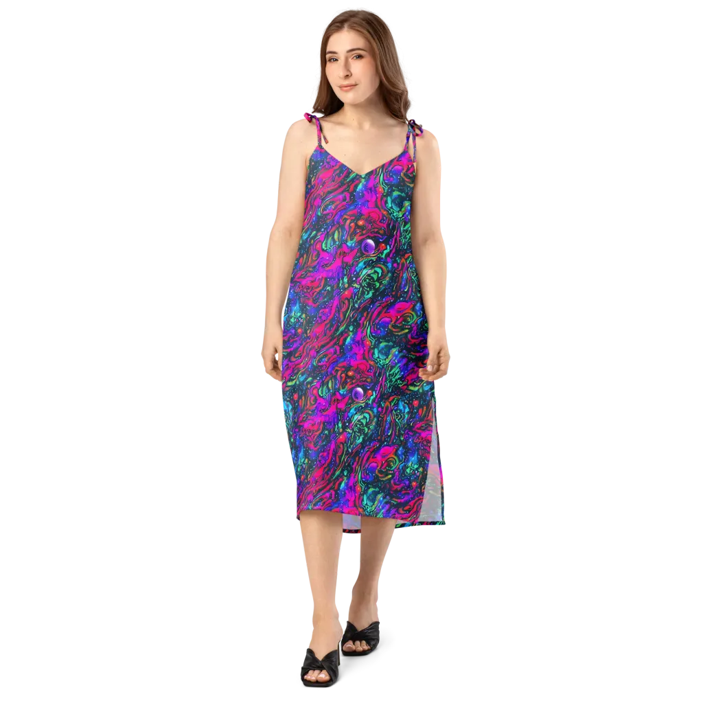 Cosmic Colorstorm on Slip Dress — Front