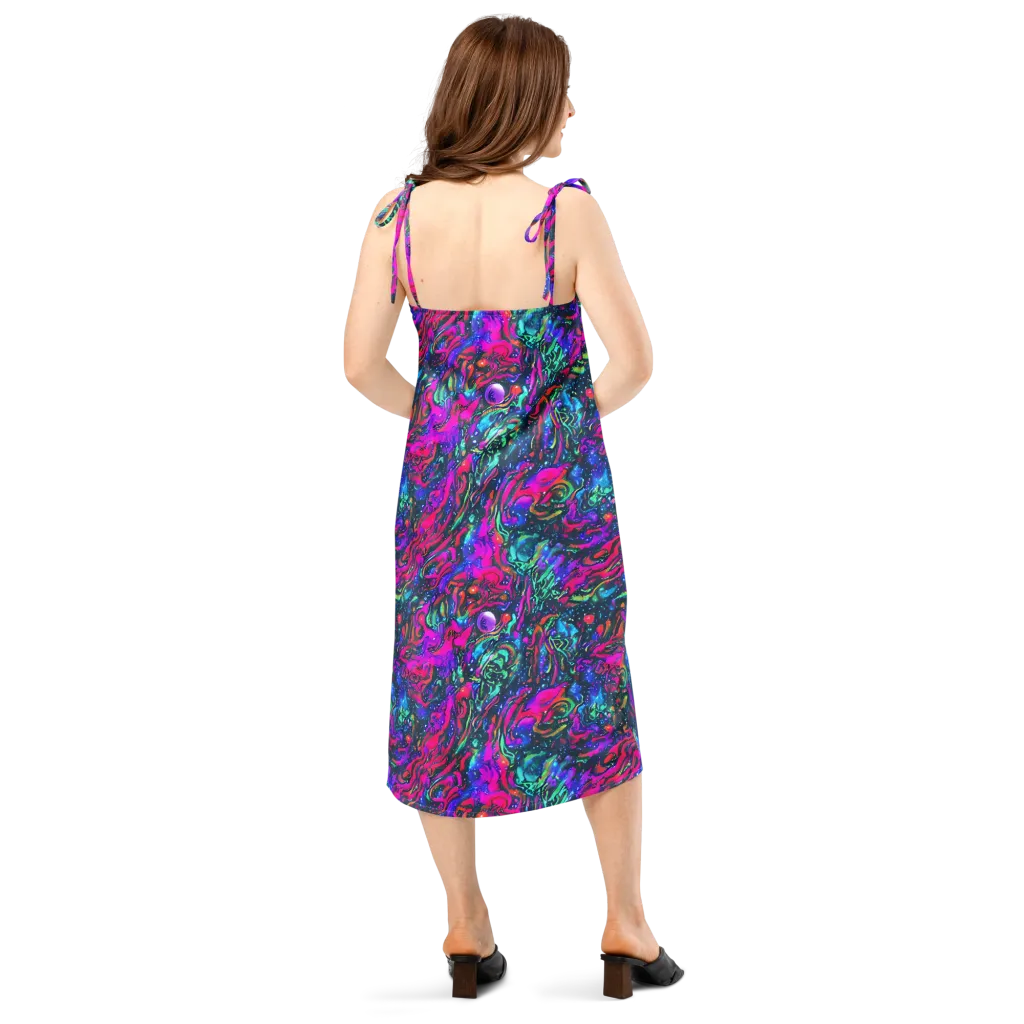 Cosmic Colorstorm on Slip Dress — Back