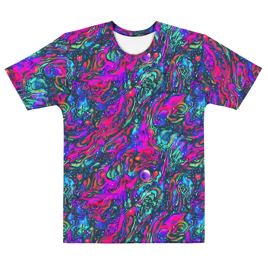 Cosmic Colorstorm on Men's Cotton Crew Neck T-Shirt — Front