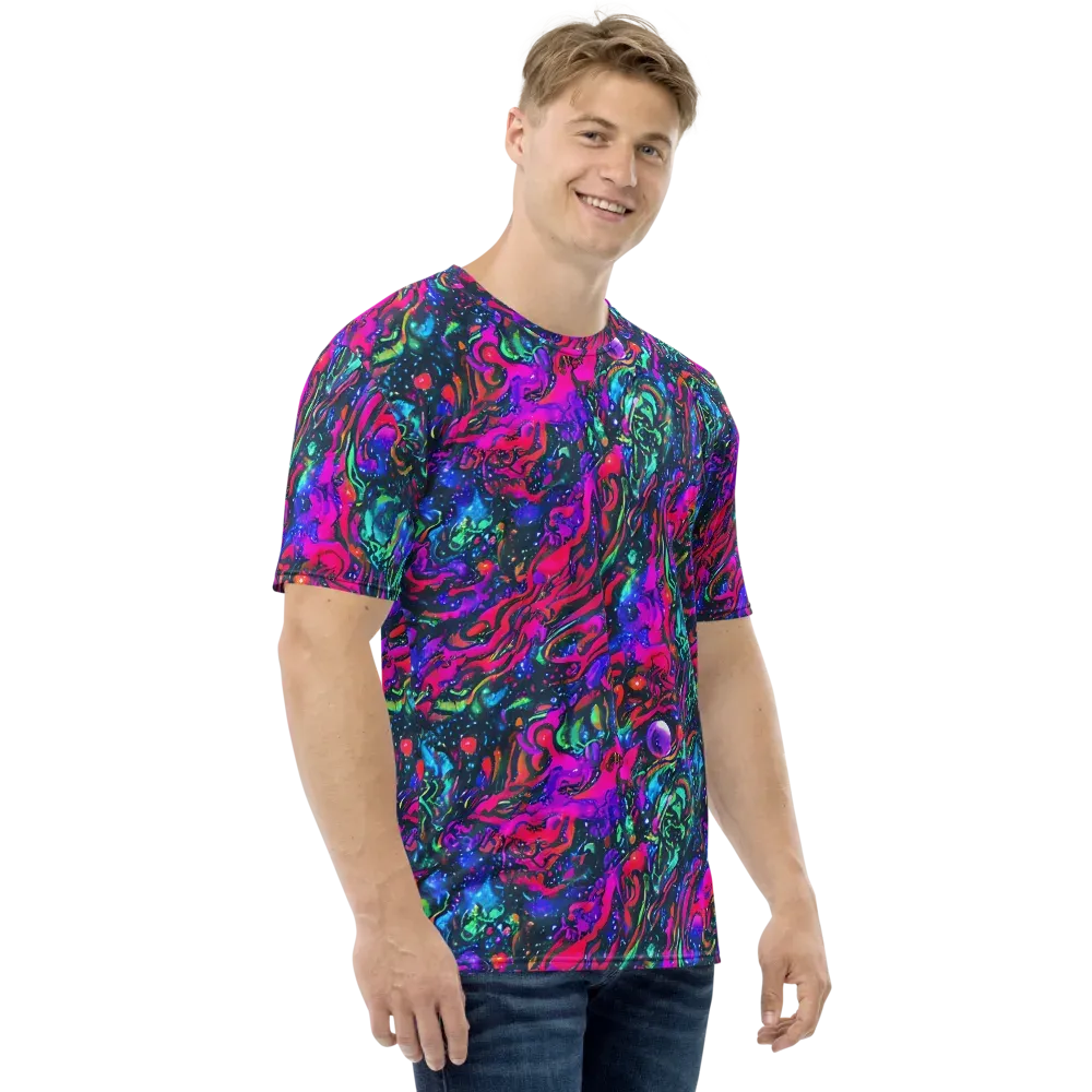 Cosmic Colorstorm on Men's Crew Neck T-Shirt — Right