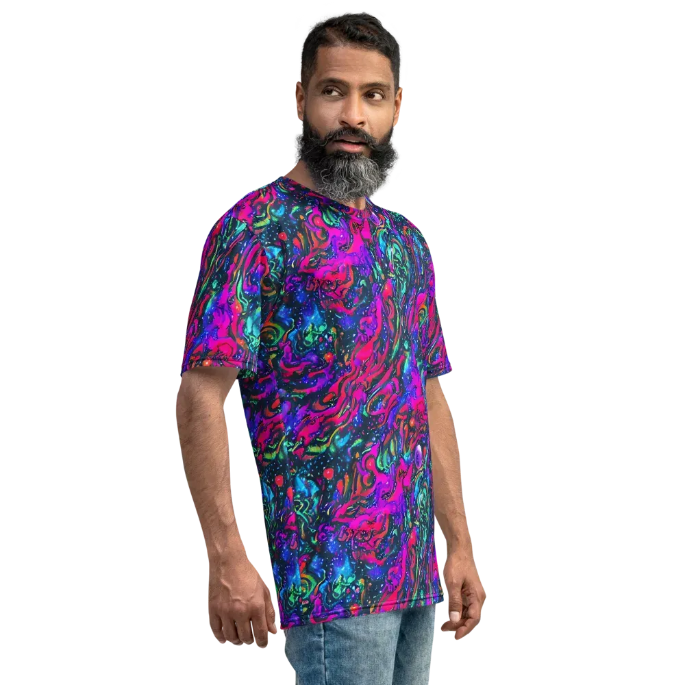 Cosmic Colorstorm on Men's Crew Neck T-Shirt — Right