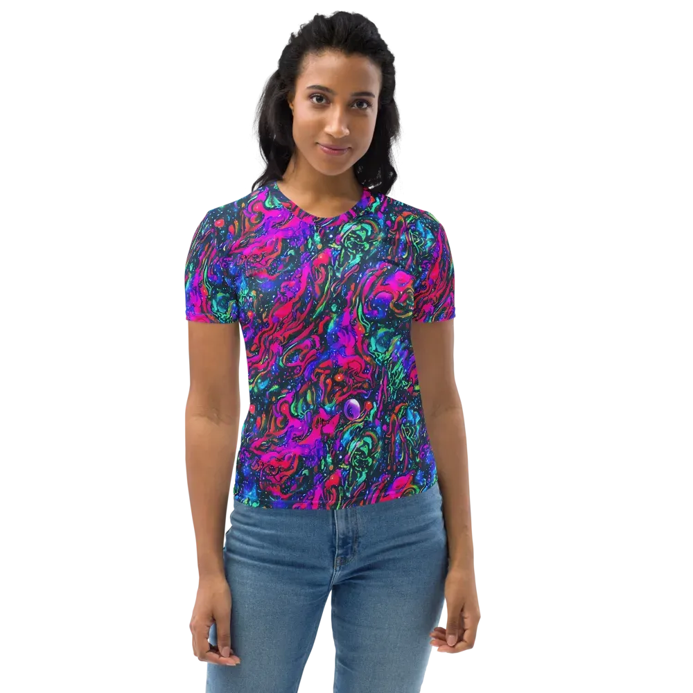 Cosmic Colorstorm on Women's Crew Neck T-Shirt — Front