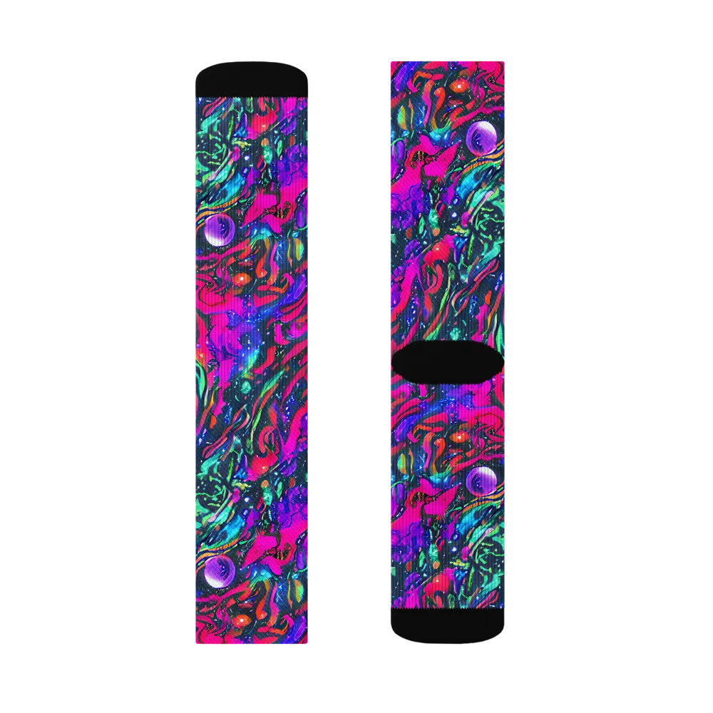 Cosmic Colorstorm on Socks — Left Sock