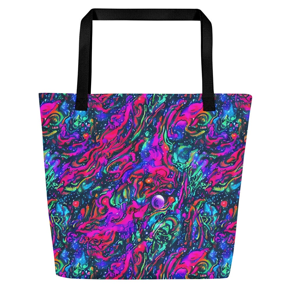 Cosmic Colorstorm on Large Tote Bag W/ Pocket — Front