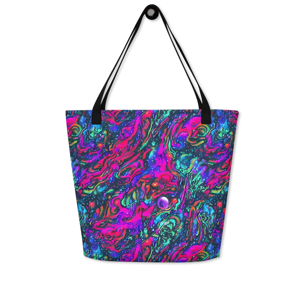 Cosmic Colorstorm on Large Tote Bag W/ Pocket — Front