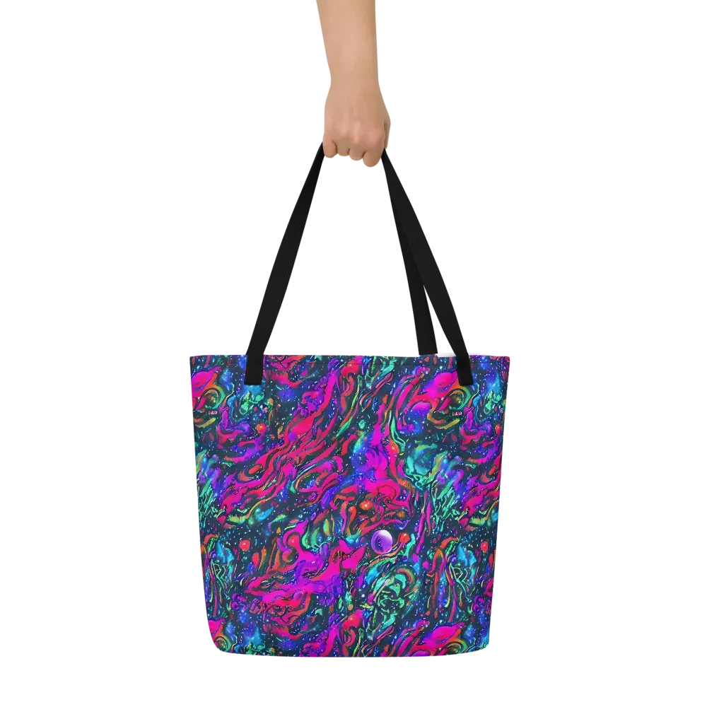 Cosmic Colorstorm on Large Tote Bag W/ Pocket — Front