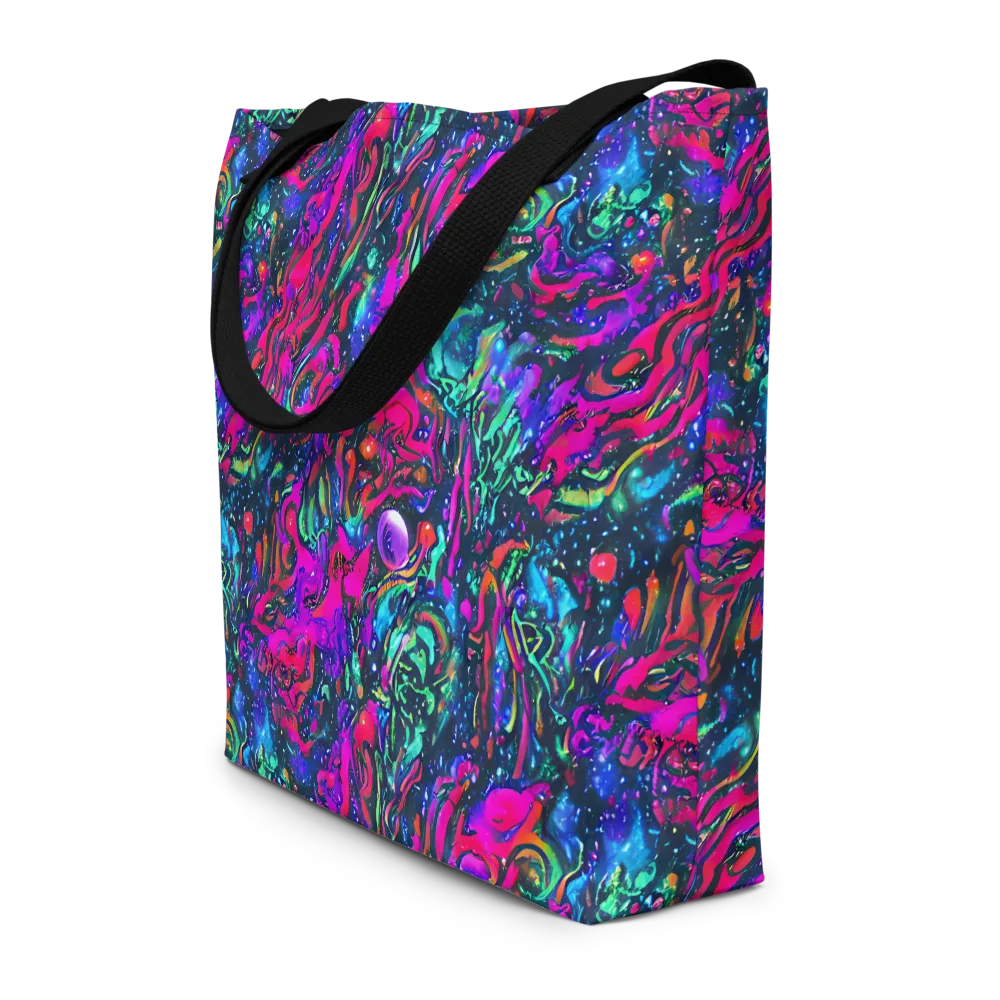Cosmic Colorstorm on Large Tote Bag W/ Pocket — Front