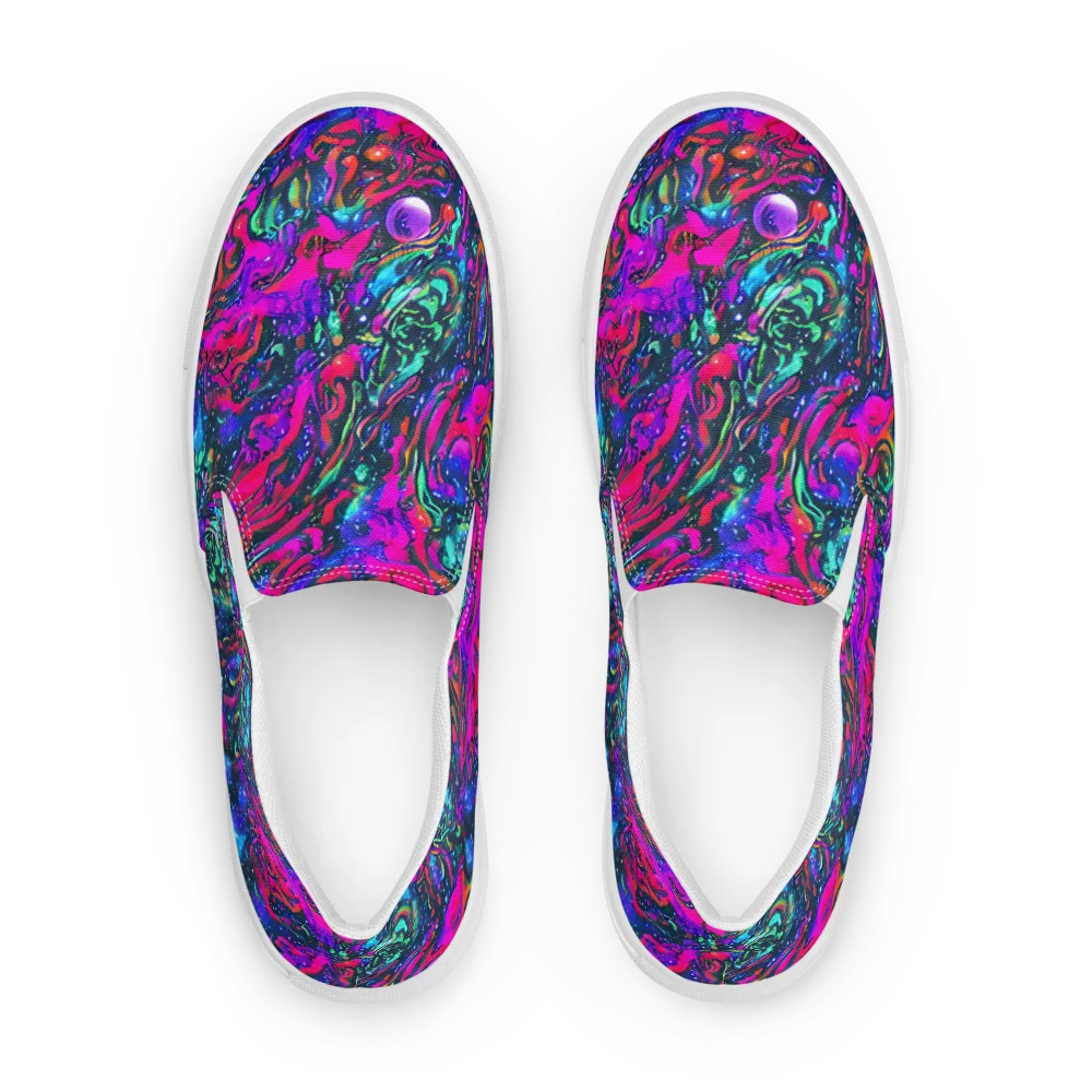 Cosmic Colorstorm on Women's Slip-On Canvas Shoes — Front