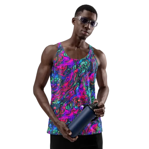 Cosmic Colorstorm on a Men's Tank Top